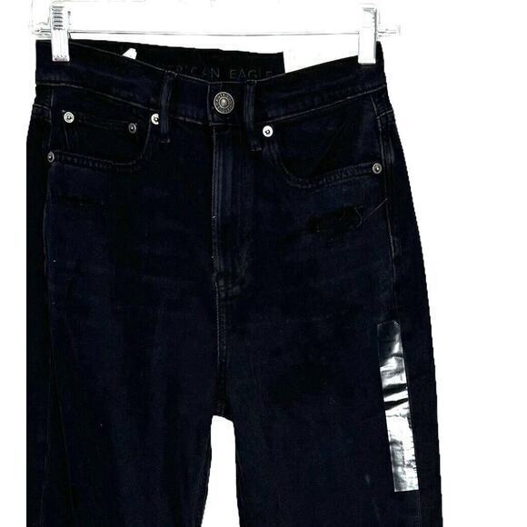 AMERICAN EAGLE Size 4 Highest Rise 90s Boyfriend Jeans Black NWT - Picture 3 of 5
